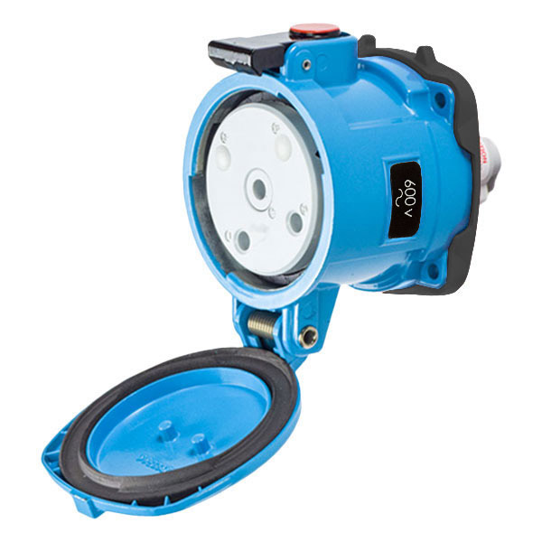 37-64142 - DS60 RECEPTACLE METAL BLUE SIZE 4 TYPE 3R 2P+G 60A 600 VAC 60 Hz NO AUX